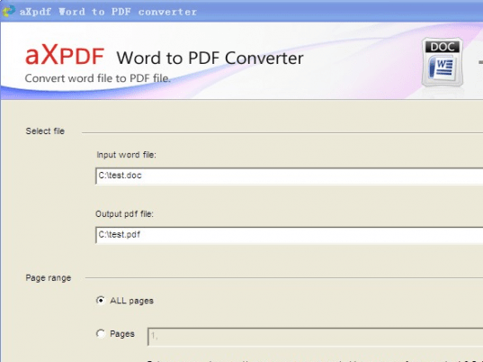 AXPDF Word to PDF Converter Screenshot 1