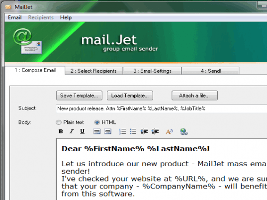 MailJet Screenshot 1