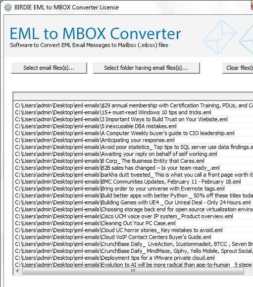 Import from Windows Mail to MBOX Screenshot 1