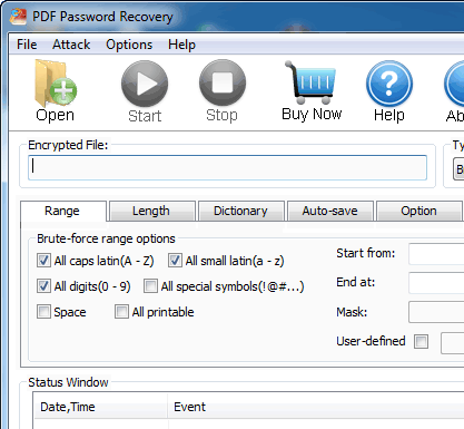 Daos PDF Password Recovery Screenshot 1