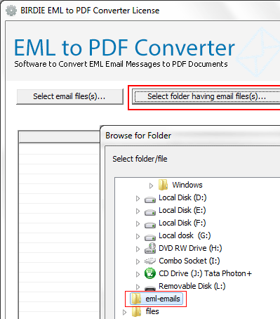 Copy EML to PDF Screenshot 1
