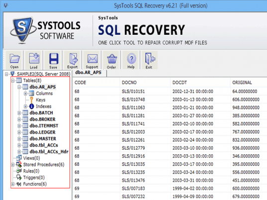MS SQL Repair Database Screenshot 1