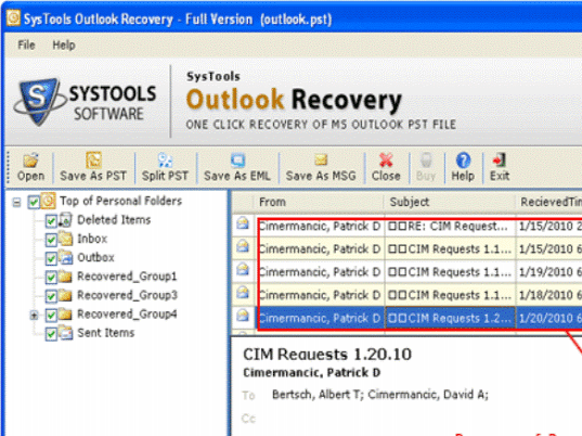 Outlook PST Reader Screenshot 1