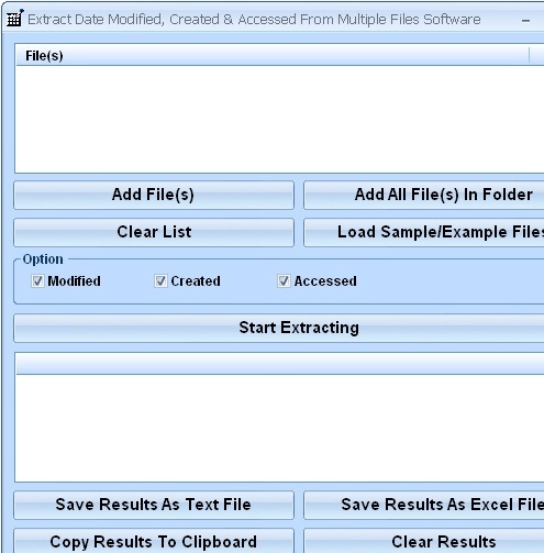 Extract Date Modified, Created & Accessed From Multiple Files Software Screenshot 1