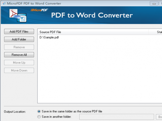 MicroPDF PDF to Word Converter Screenshot 1