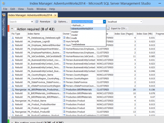 dbForge Index Manager for SQL Server Screenshot 1