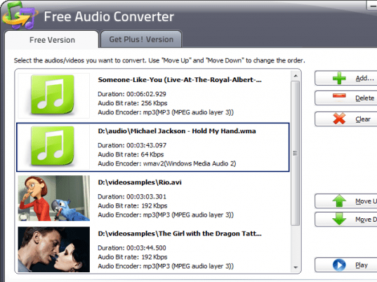 Free WMA WAV MP3 Converter Screenshot 1