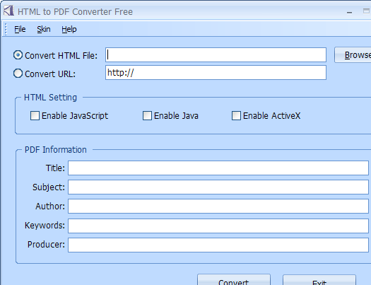 PDFArea HTML to PDF Converter Screenshot 1