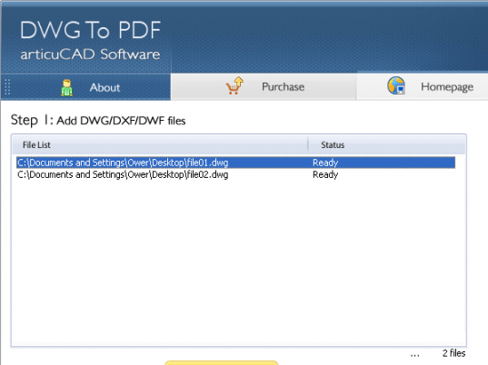 articuCAD DWG DXF to PDF Converter Screenshot 1