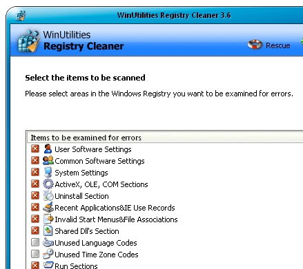 PCCLEAN Registry Cleaner Screenshot 1