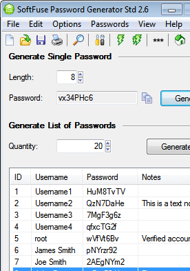 SoftFuse Password Generator Std Screenshot 1