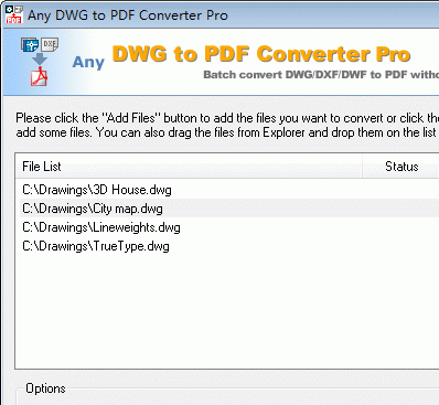 DWG to PDF Converter Pro 2010.5 Screenshot 1