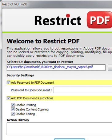 Set PDF Password Screenshot 1