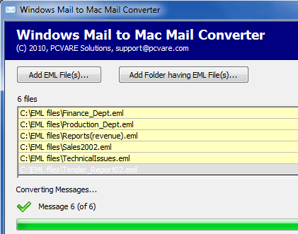 Windows Live Mail to Mac Mail Screenshot 1