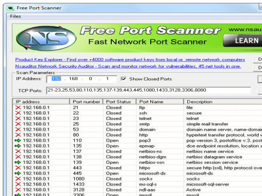 Free PortScanner Screenshot 1