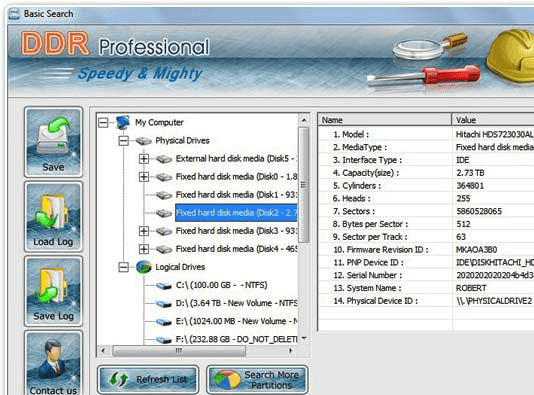 Data Retrieval Software Screenshot 1
