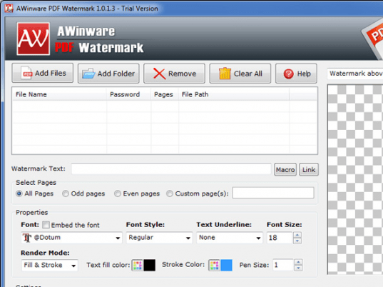 AWinware Pdf Watermark Screenshot 1