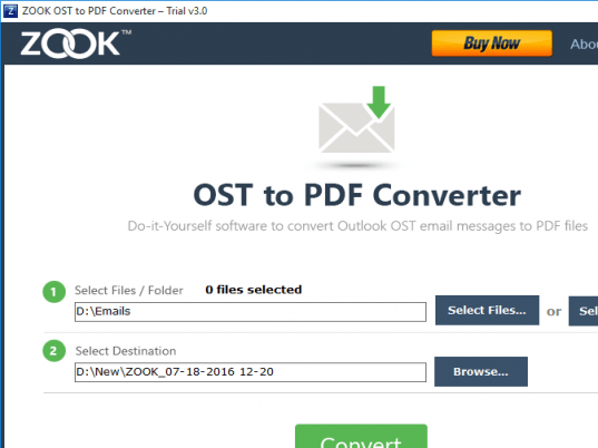 ZOOK OST to PDF Converter Screenshot 1