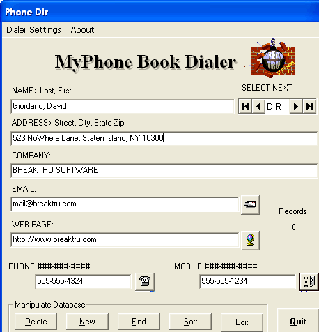 MyPhone Book Dialer Screenshot 1