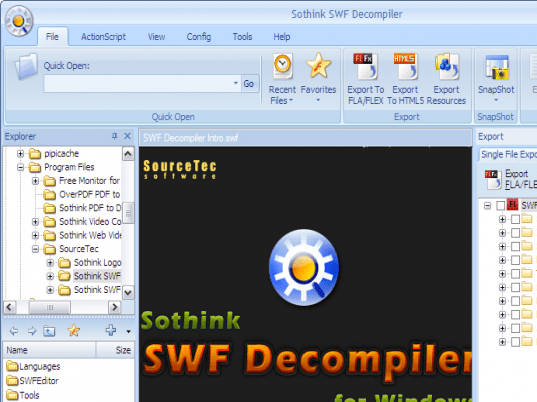 Sothink SWF Decompiler-Flash Decompiler Screenshot 1