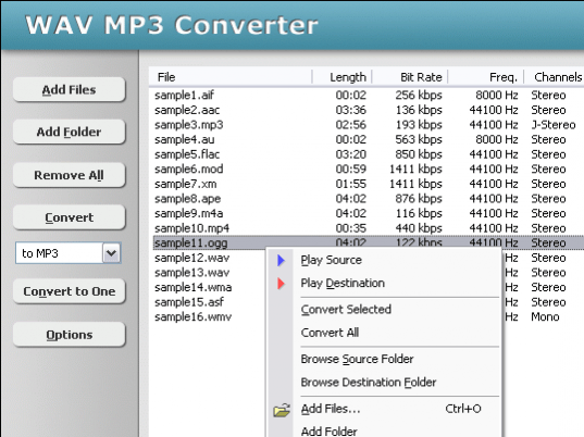 HooTech WAV MP3 Converter Screenshot 1
