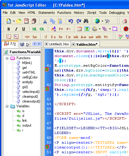 1st JavaScript Editor Lite 3.4 Screenshot 1