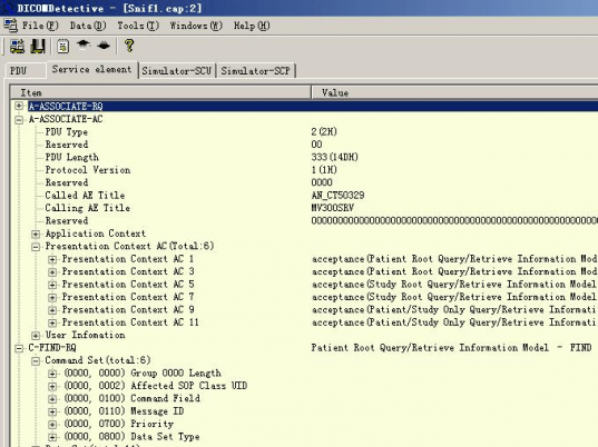 DICOM Detective (DICOM protocol analyzer, a MergeDPM alternative) Screenshot 1