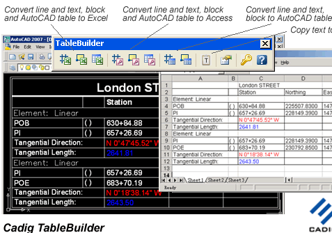 AutoCAD to Excel - TableBuilder Screenshot 1