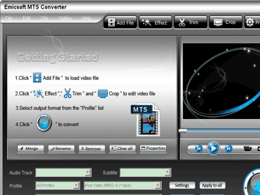 Emicsfot MTS Converter Screenshot 1