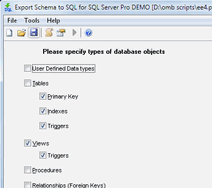 Export Schema to SQL for SQL Server Screenshot 1