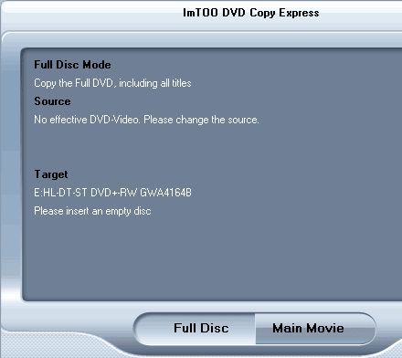 ImTOO DVD Copy Express Screenshot 1