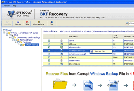 MS Backup Repair Tool Screenshot 1
