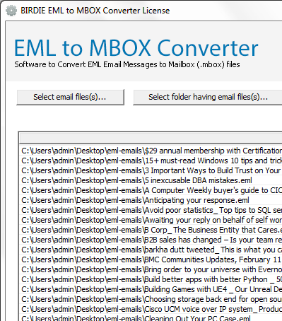 Windows Live Mail to Entourage Screenshot 1
