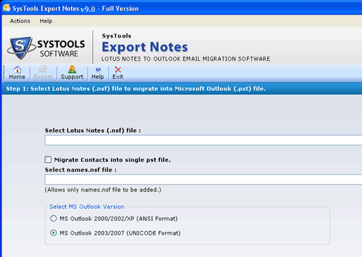Export Lotus Notes NSF Screenshot 1