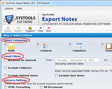 NSF to Outlook Export Screenshot 1
