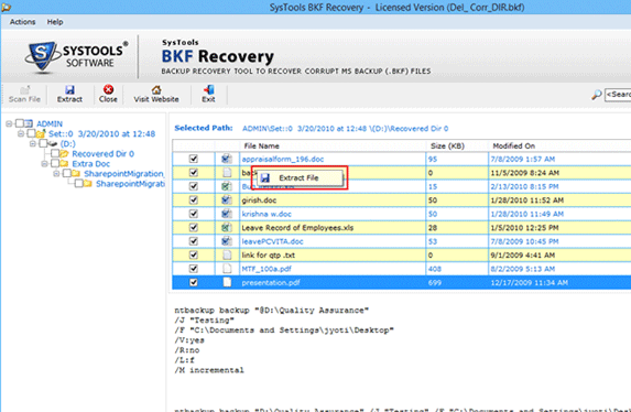 Repair Files from VERITAS Backup Screenshot 1