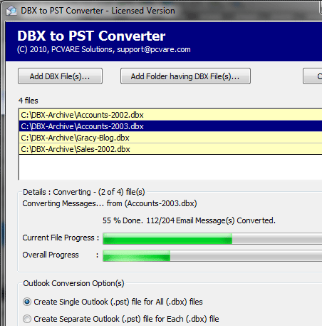 Import DBX into Microsoft Outlook Screenshot 1