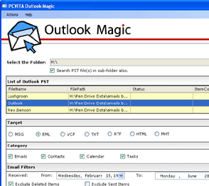 MS Outlook PST File Converter Screenshot 1