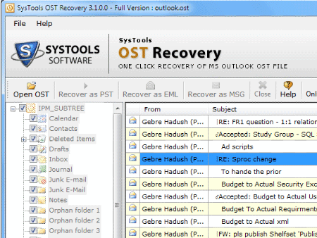 Convert Outlook 2007 OST to PST Screenshot 1