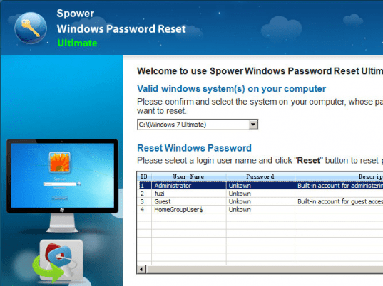 Windows Password Reset Ultimate Unlimite Screenshot 1