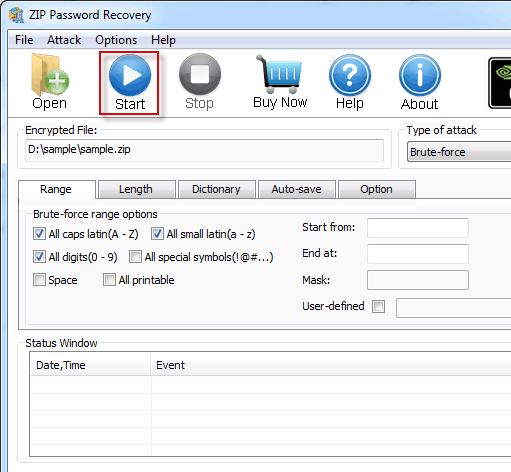 Recover ZIP Password Screenshot 1