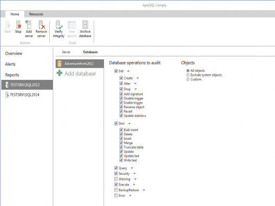 ApexSQL Comply Screenshot 1