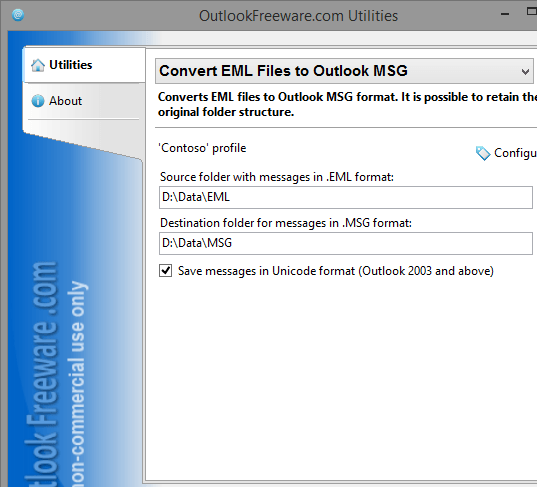 Convert EML Files to Outlook MSG Screenshot 1