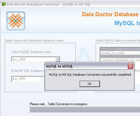 Freeware MySQL to MSSQL Converter Screenshot 1