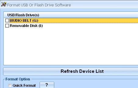 Format USB Or Flash Drive Software Screenshot 1