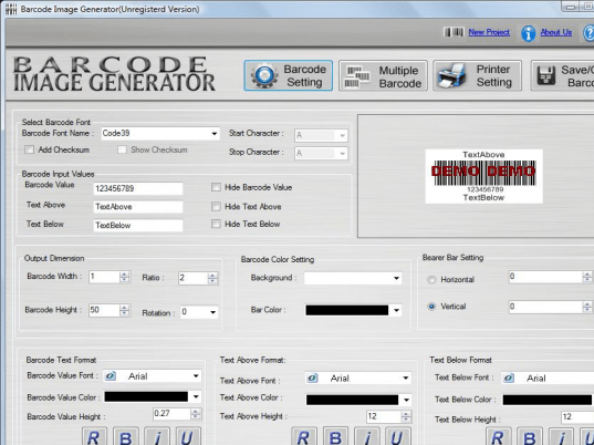 Barcode Creator Software Screenshot 1
