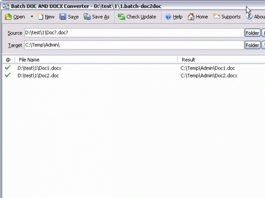 Batch DOCX to DOC Converter Screenshot 1