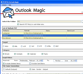 Outlook Contacts to vCard Screenshot 1
