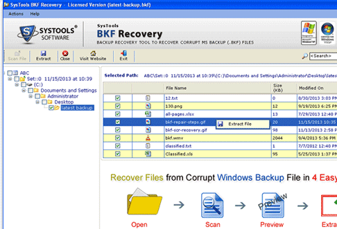 Tool to Repair BKF File Screenshot 1