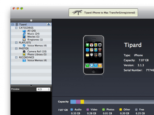 Tipard iPhone to Mac Transfer Screenshot 1